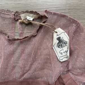 Easel Sheer Pink/Mauve Dress with beautiful detail